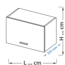 Szafka górna wisząca 1 klapa WO .../... VELLA Podstawowe