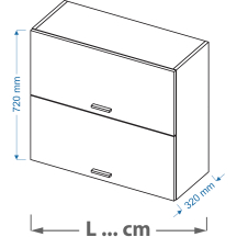 Szafka górna wisząca 2 klapy WPO .../72 VELLA Podstawowe