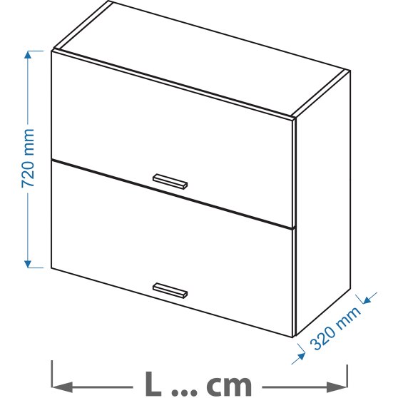 Szafka górna wisząca 2 klapy WPO .../72 VELLA Podstawowe