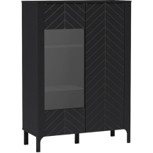 Kredens MM-3 z witryną Czarny MALUMI CZARNY Podstawowe