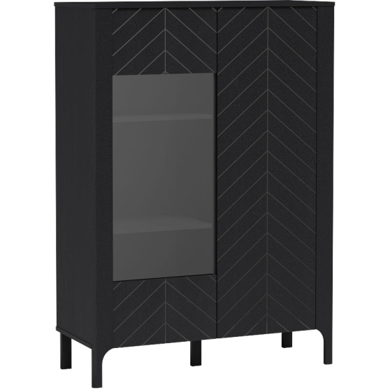 Kredens MM-3 z witryną Czarny MALUMI CZARNY Podstawowe