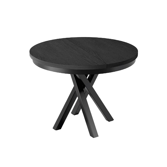Stół MM-12 okrągły rozkładany Czarny MALUMI CZARNY Podstawowe
