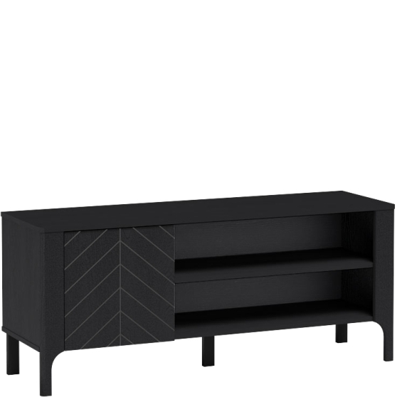 Szafka RTV MM-6 135 cm Czarna MALUMI CZARNY Podstawowe