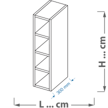 Szafka górna wisząca otwarta WK .../… VELLA Podstawowe