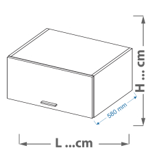 Szafka górna wisząca nadstawka 1 klapa WOG .../.../58 VELLA Podstawowe