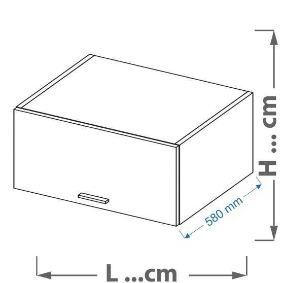 Szafka górna wisząca nadstawka 1 klapa WOG .../.../58 VELLA Podstawowe