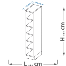 Szafka dolna stojąca otwarta wysoka DK .../… VELLA Podstawowe