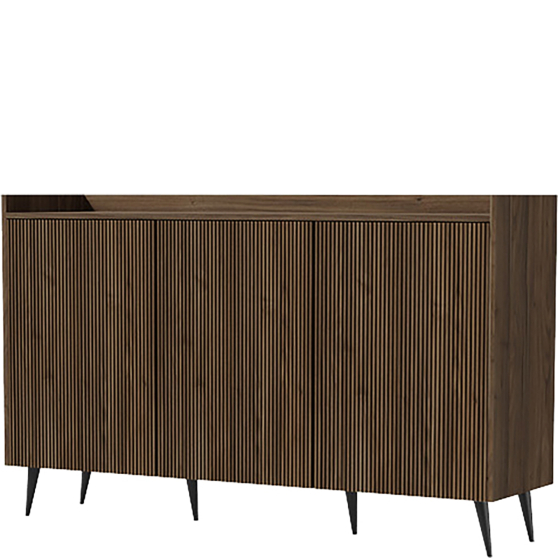 Komoda orzech trzydrzwiowa frezowane fronty ADEMO Podstawowe