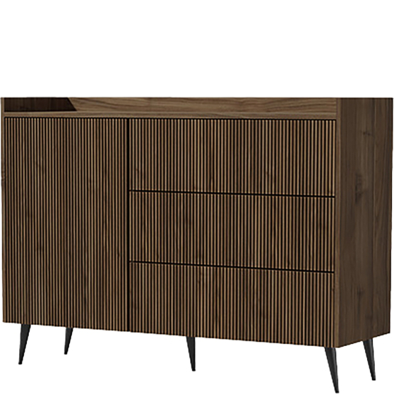 Komoda orzech z szufladami i drzwiami frezowane fronty ADEMO Podstawowe