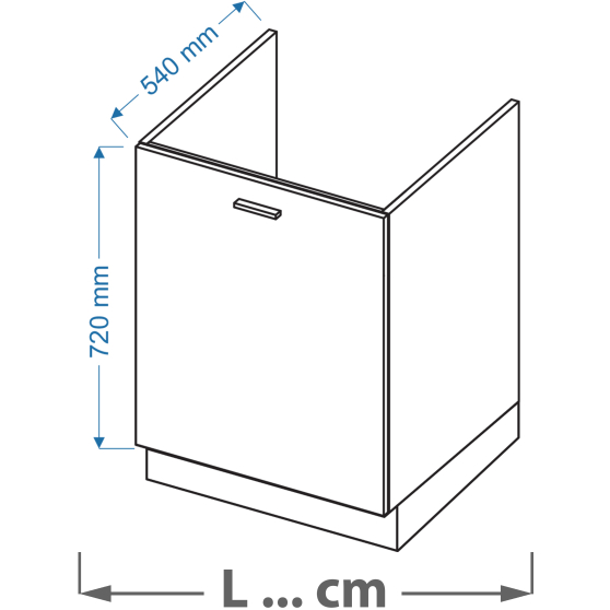 Szafka pod zlewozmywak 1 drzwi DZ ... VELLA Podstawowe