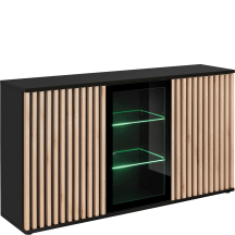 Komoda z oświetleniem Hickory Jackson / Czarny CAMERON Podstawowe