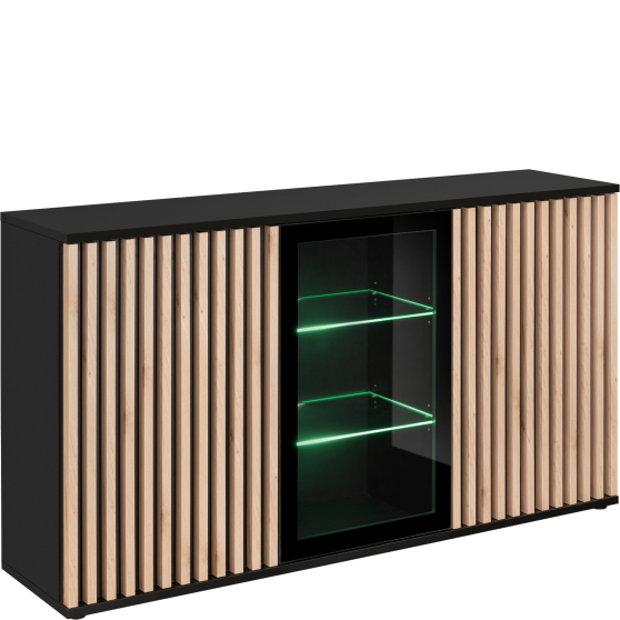 Komoda z oświetleniem Hickory Jackson / Czarny CAMERON Podstawowe