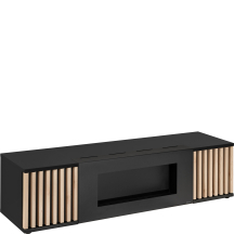 Szafka RTV z biokominkiem Hickory Jackson / Czarny CAMERON Podstawowe