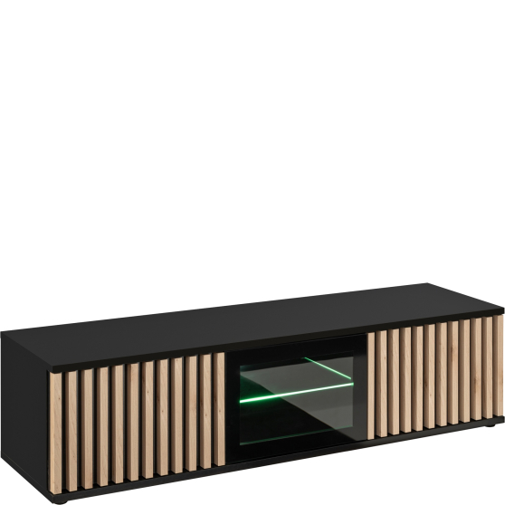 Szafka RTV Hickory Jackson / Czarny CAMERON Podstawowe