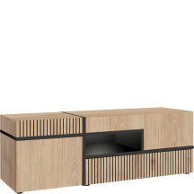 Szafka RTV z oświetleniem Hickory Jackson / Czarny CROSS HICKORY JACKSON Podstawowe