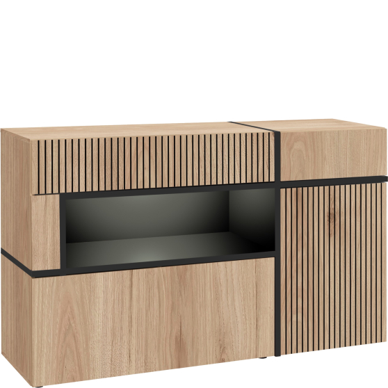 Komoda z oświetleniem Hickory Jackson / Czarny CROSS HICKORY JACKSON Podstawowe