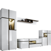 Meblościanka CROSS z oświetleniem Biały Połysk CROSS BIAŁY POŁYSK Podstawowe