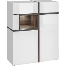 Kredens z oświetleniem Biały Połysk CROSS BIAŁY POŁYSK Podstawowe