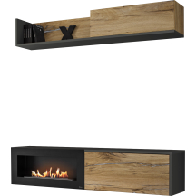 Meblościanka DALLAS B Antracyt / Dąb Flagstaff DALLAS Podstawowe