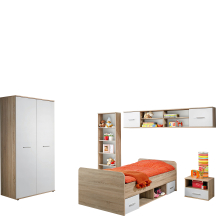 Zestaw mebli młodzieżowych DINO 2 Dąb Sonoma / Biały Mat DINO Podstawowe
