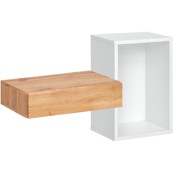 Konsolka wisząca i półka TYP 02 Biały / Dąb Wotan EASY BIAŁY Podstawowe