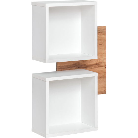 Panel ścienny z dwoma półkami TYP 04 Biały / Dąb Wotan EASY BIAŁY Podstawowe