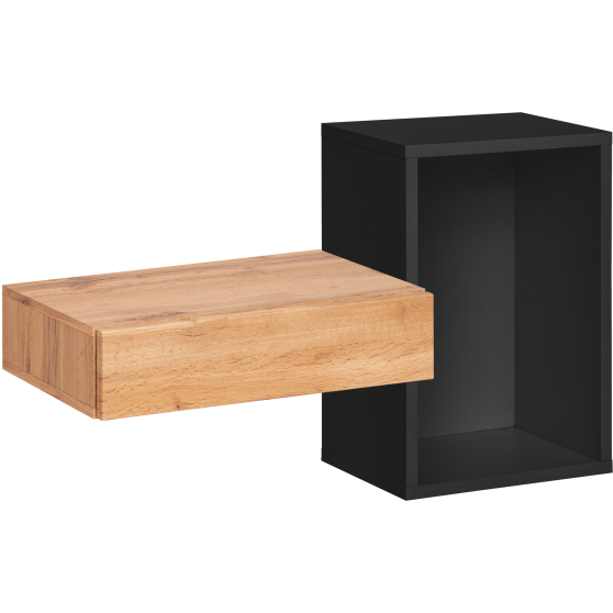 Konsolka wisząca i półka TYP 02 Czarny / Dąb Wotan EASY CZARNY Podstawowe