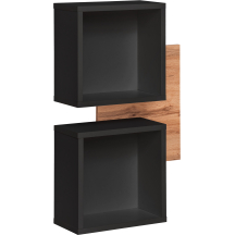 Panel ścienny z dwoma półkami TYP 04 Czarny / Dąb Wotan EASY CZARNY Podstawowe