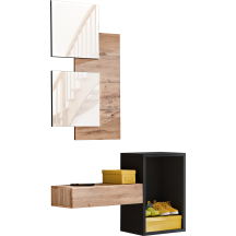 Zestaw mebli do przedpokoju EASY 1 Czarny / Dąb Wotan EASY CZARNY Podstawowe