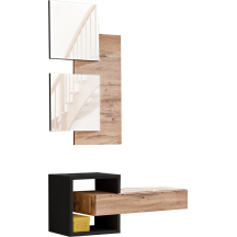 Zestaw mebli do przedpokoju EASY 2 Czarny / Dąb Wotan EASY CZARNY Podstawowe