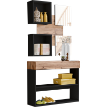 Zestaw mebli do przedpokoju EASY 4 Czarny / Dąb Wotan EASY CZARNY Podstawowe