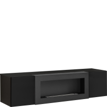 Komoda wisząca z biokominkiem SBK Czarny / Czarny Połysk FLY CZARNY / CZARNY POŁYSK Podstawowe