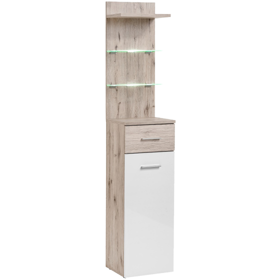 Szafka z regałem i oświetleniem TYP B+C Dąb Sonoma GUSTAVO Podstawowe