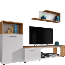 Meblościanka MAZE MZ1 Biały Mat / Dąb Wotan MAZE Podstawowe