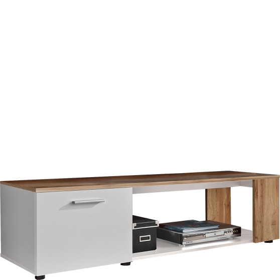 Szafka RTV I Biały Mat / Dąb Wotan MAZE Podstawowe