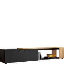 Szafka RTV II Czarny Mat / Dąb Wotan MAZE Podstawowe