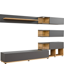 Meblościanka SILK Antracyt / Wotan SILK Podstawowe