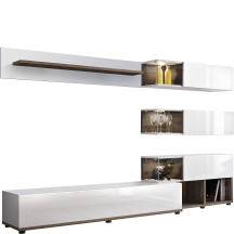 Meblościanka SILK Biały Mat / Perla Elm SILK Podstawowe