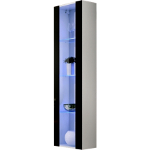 Witryna wisząca FY 41 z oświetleniem Biały / Czarny Połysk FLY BIAŁY / CZARNY POŁYSK Podstawowe