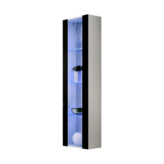 Witryna wisząca FY 41 z oświetleniem Biały / Czarny Połysk FLY BIAŁY / CZARNY POŁYSK Podstawowe