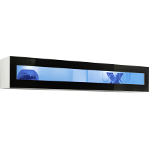 Witryna wisząca pozioma FY 51 z oświetleniem Biały / Czarny Połysk FLY BIAŁY / CZARNY POŁYSK Podstawowe