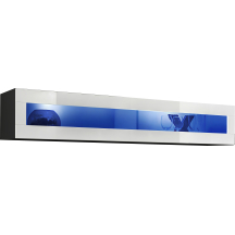 Witryna wisząca pozioma FY 51 z oświetleniem Czarny / Biały Połysk FLY CZARNY / BIAŁY POŁYSK Podstawowe