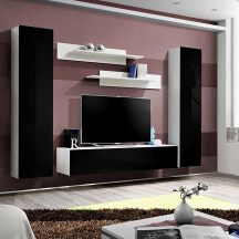 Meblościanka A1 Biały / Czarny Połysk FLY BIAŁY / CZARNY POŁYSK Podstawowe