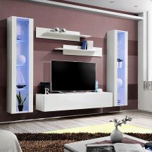 Meblościanka z oświetleniem A2 Biały / Biały Połysk FLY BIAŁY / BIAŁY POŁYSK Podstawowe