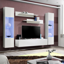 Meblościanka z oświetleniem A3 Biały / Biały Połysk FLY BIAŁY / BIAŁY POŁYSK Podstawowe