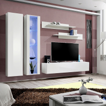 Meblościanka z oświetleniem A4 Biały / Biały Połysk FLY BIAŁY / BIAŁY POŁYSK Podstawowe