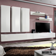 Meblościanka E1 Biały / Biały Połysk FLY BIAŁY / BIAŁY POŁYSK Podstawowe