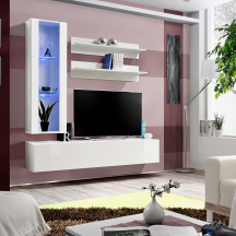 Meblościanka z oświetleniem H2 Biały / Biały Połysk FLY BIAŁY / BIAŁY POŁYSK Podstawowe