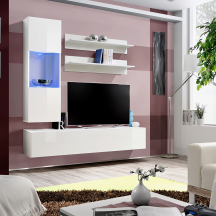 Meblościanka z oświetleniem H3 Biały / Biały Połysk FLY BIAŁY / BIAŁY POŁYSK Podstawowe