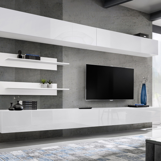 Meblościanka I1 Biały / Biały Połysk FLY BIAŁY / BIAŁY POŁYSK Podstawowe